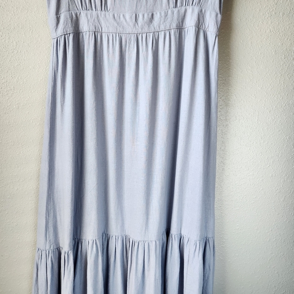 CYNTHIA ROWLEY Linen Viscose Blend Butterfly Sleeve Tiered Maxi Dress - Picture 3 of 12